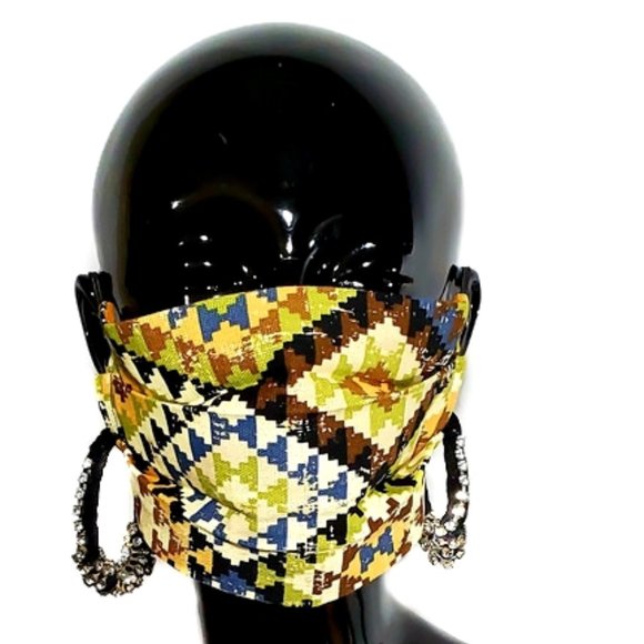 Multi Colored Handmade Cotton Face Mask,Re/Wash. - Picture 2 of 3